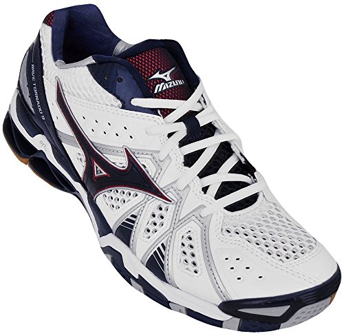 Mizuno Men Wave Tornado 9 Herren Volleyballschuh Weiß/Blau/Rot